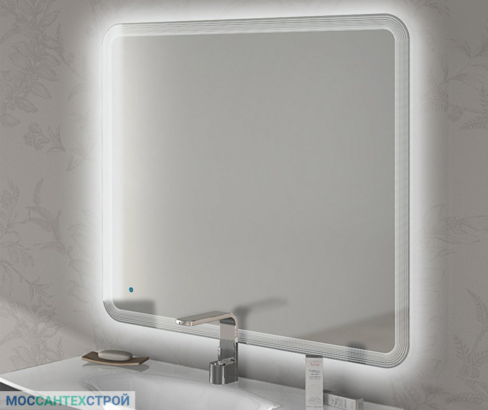 Ремонт ванной и туалета, санузла в Москве, Зеркало-CEZARES-со-встроенной-LED-подсветкой,-90x100-44996